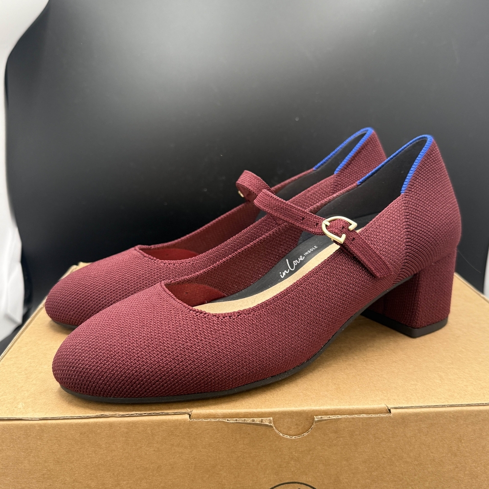 Rothy's The Mary Jane Heel in Burgandy